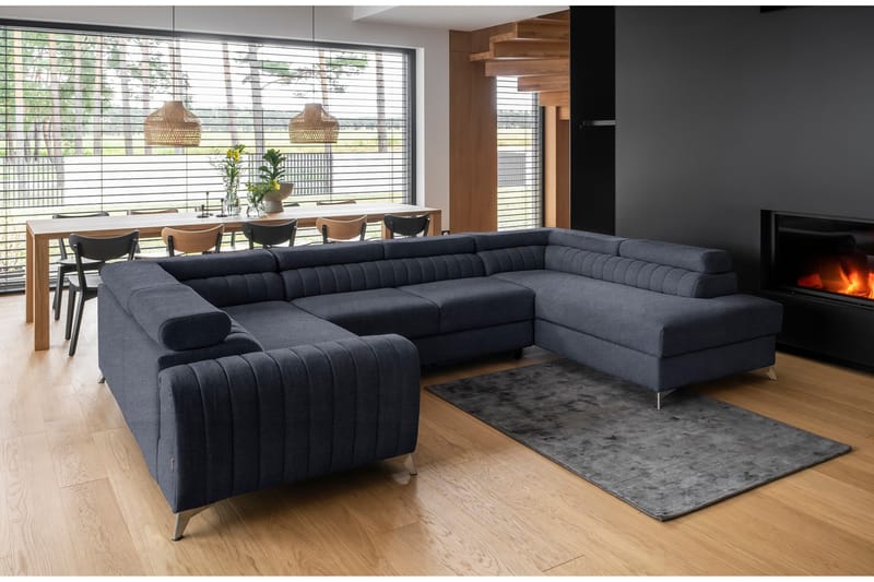 Kotori Hjørnesovesofa m. Chaiselong - Blå - Møbler - Sofaer - Sovesofaer