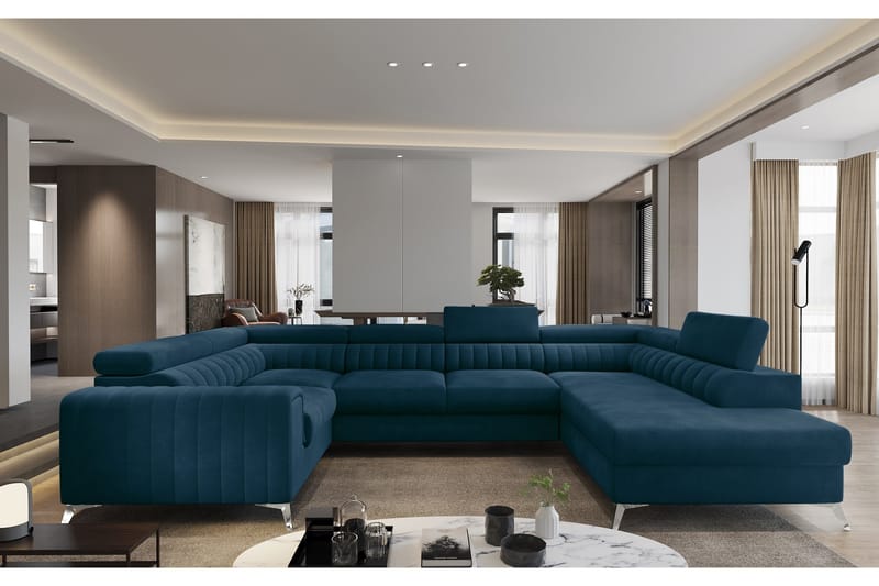 Kotori Hjørnesovesofa m. Chaiselong - Blå - Møbler - Sofaer - Sovesofaer