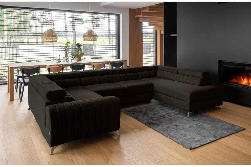 Kotori Hjørnesovesofa m. Chaiselong - Brun - Møbler - Sofaer - Sovesofaer