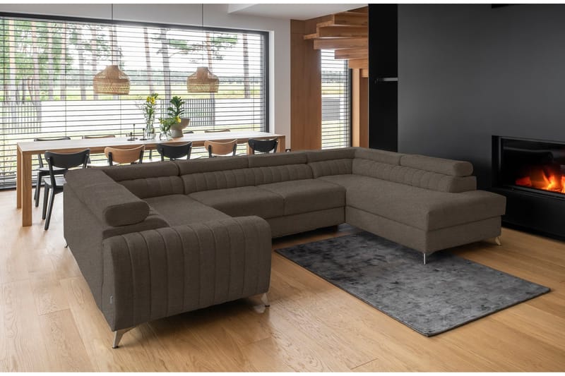 Kotori Hjørnesovesofa m. Chaiselong - Brun - Møbler - Sofaer - Sovesofaer