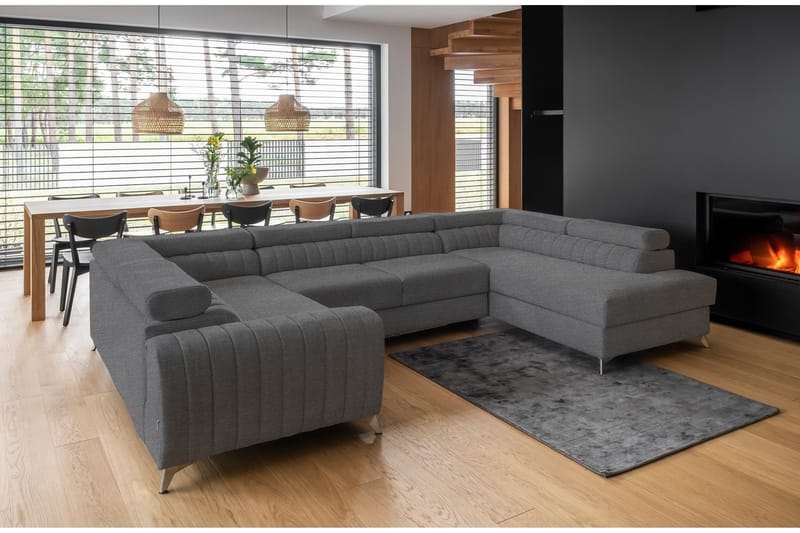 Kotori Hjørnesovesofa m. Chaiselong - Grå - Møbler - Sofaer - Sovesofaer