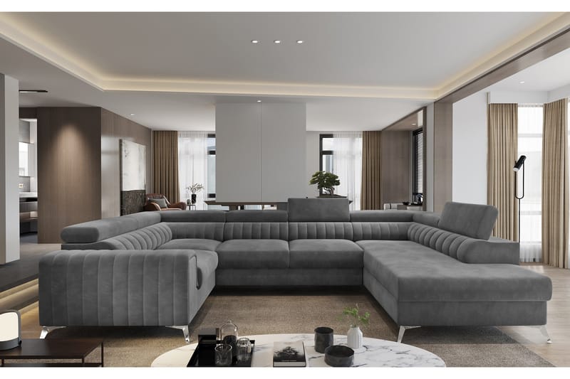 Kotori Hjørnesovesofa m. Chaiselong - Grå - Møbler - Sofaer - Sovesofaer