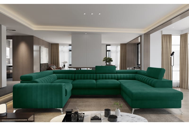 Kotori Hjørnesovesofa m. Chaiselong - Grøn - Møbler - Sofaer - Sovesofaer