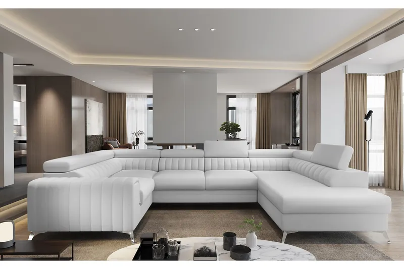 Kotori Hjørnesovesofa m. Chaiselong, Hvid