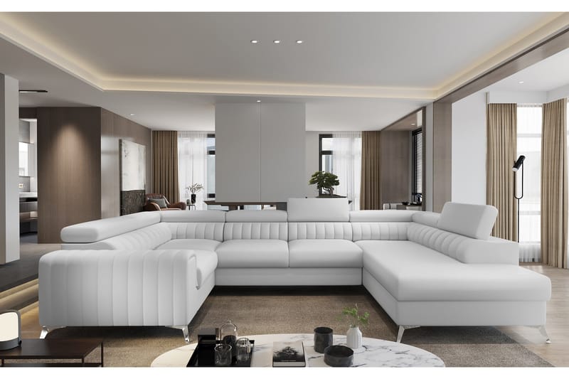 Kotori Hjørnesovesofa m. Chaiselong, Hvid