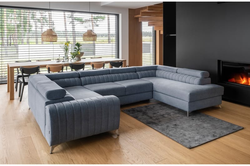 Kotori Hjørnesovesofa m. Chaiselong - Lyseblå - Møbler - Sofaer - Sovesofaer
