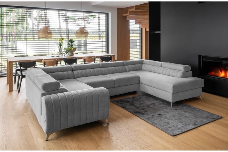 Kotori Hjørnesovesofa m. Chaiselong - Lysegrå - Møbler - Sofaer - Sovesofaer