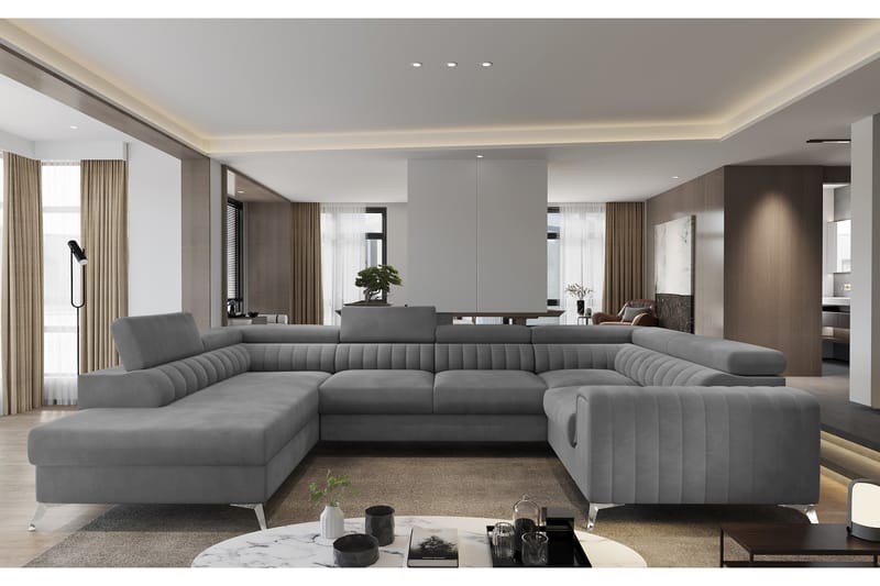 Kotori Hjørnesovesofa m. Chaiselong - Lysegrå - Møbler - Sofaer - Sovesofaer