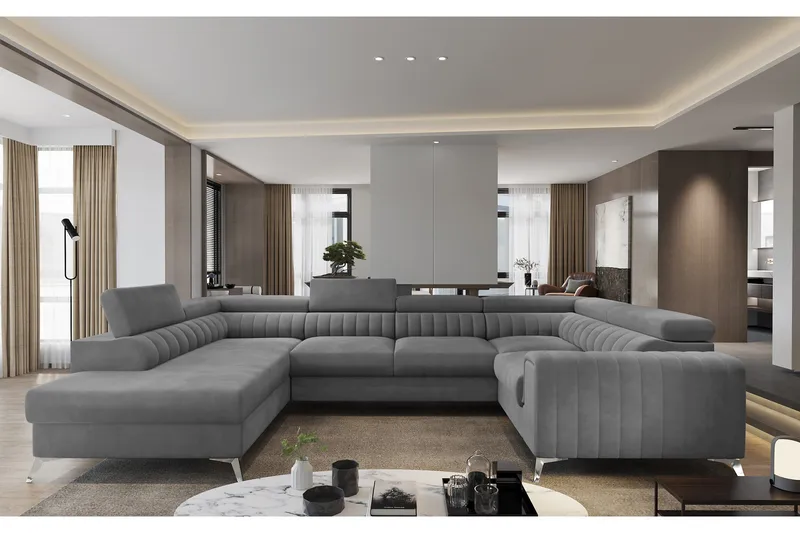 Kotori Hjørnesovesofa m. Chaiselong, Lysegrå