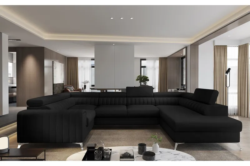 Kotori Hjørnesovesofa m. Chaiselong - Sort - Møbler - Sofaer - Sovesofaer