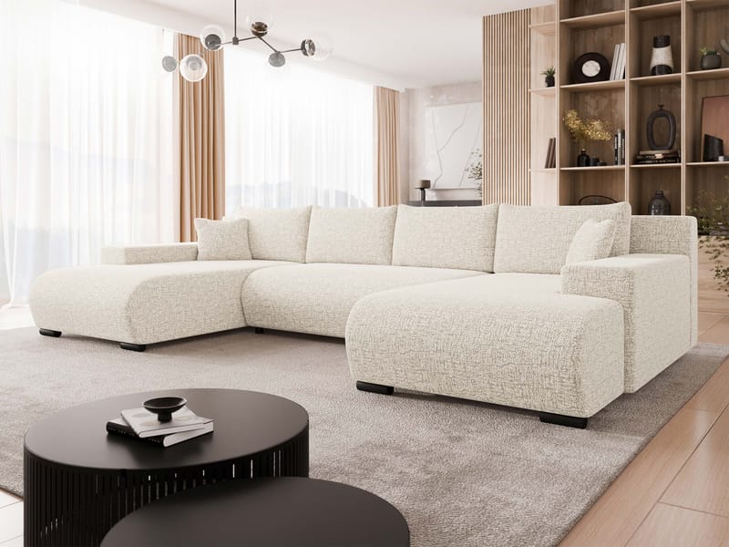 Krysen 4-personers sovesofa med dobbelt chaiselong - beige - Møbler - Sofaer - Sovesofaer
