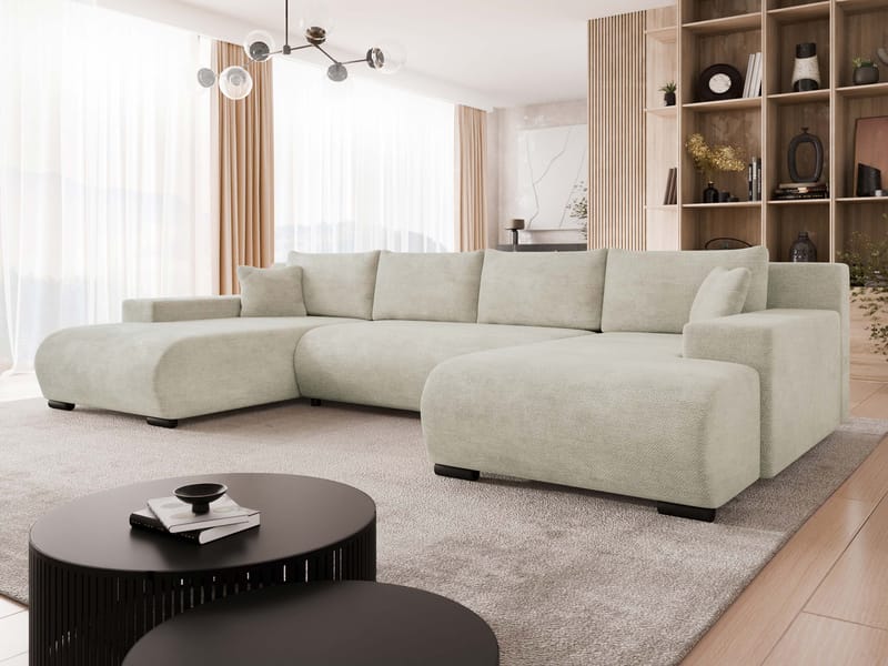 Krysen 4-personers sovesofa med dobbelt chaiselong - beige - Møbler - Sofaer - Sovesofaer