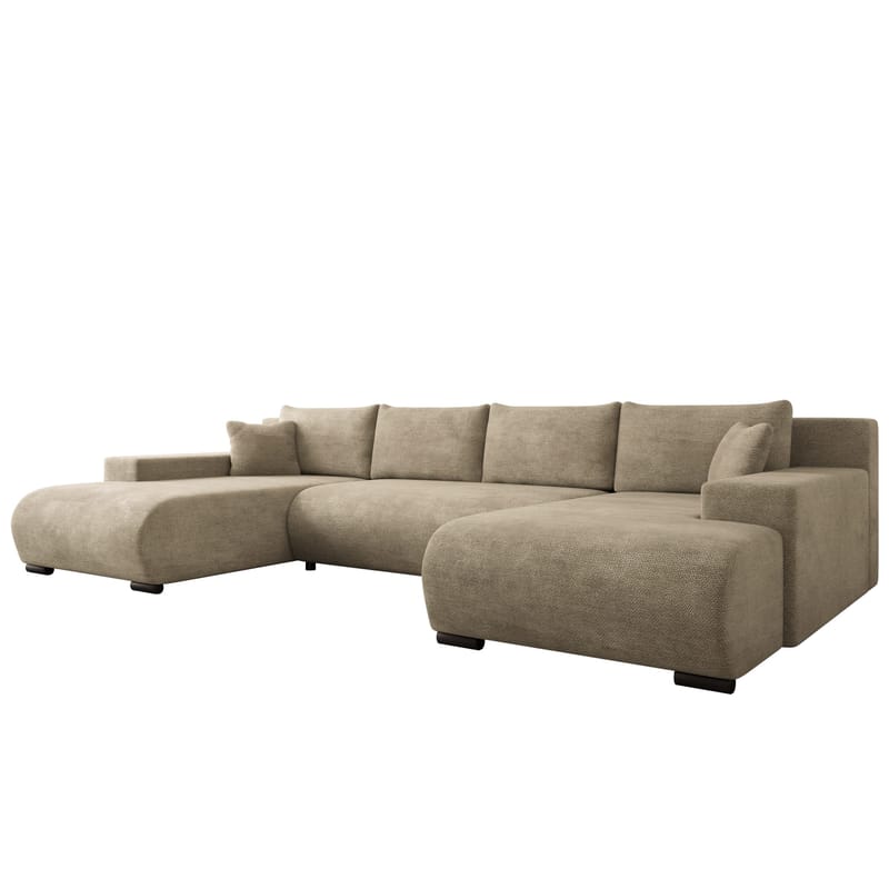 Krysen 4-personers sovesofa med dobbelt chaiselong, beige
