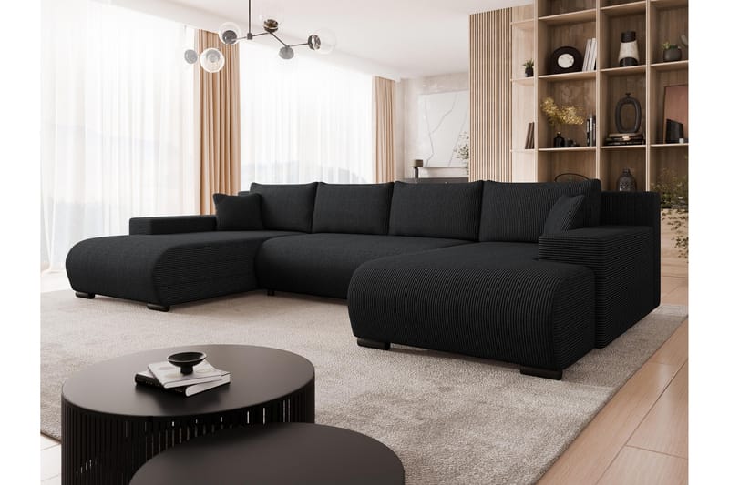 Krysen Sovesofa Dubbeldivan 4-sits - Sort - Møbler - Sofaer - Sovesofaer