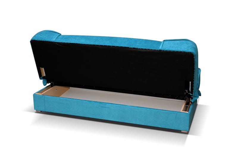 Kuoksu 4-sæder Fremadrettet Sovesofa 104x175 cm med Opbevaring i Fløjl - Grå - Møbler - Sofaer - Sovesofaer