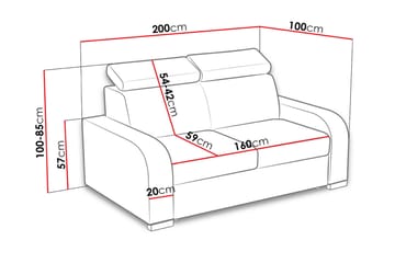 Lavona 3-personers Sovesofa Justerbare Nakkestøtter i Stof - Brun - Møbler - Sofaer - Sovesofaer - 3 personers sovesofa