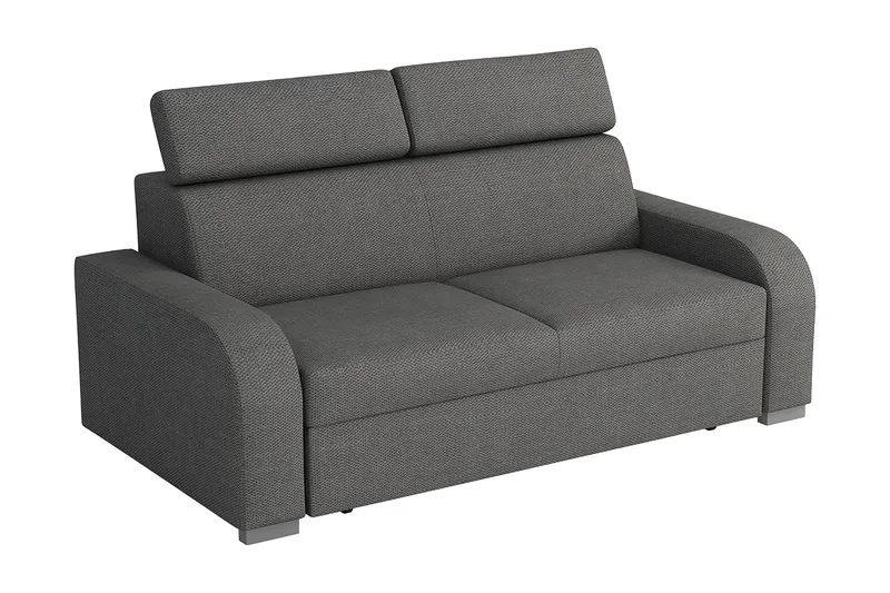 Lavona 3-personers Sovesofa Justerbare Nakkestøtter i Stof, Grå