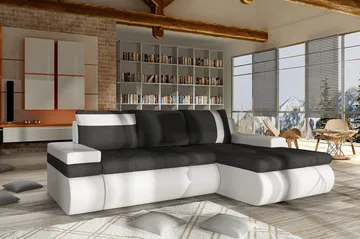 Lavona Chaiselongsovesofa Mini Højre - Mørkegrå/Hvid - Møbler - Sofaer - Sovesofaer