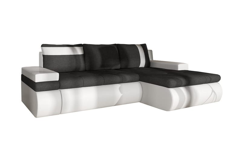 Lavona Chaiselongsovesofa Mini Højre, Mørkegrå/Hvid