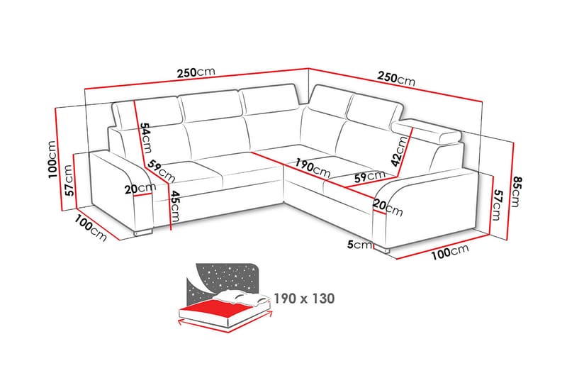 Lavona Hjørnesovesofa Vendbar - Brun - Møbler - Sofaer - Sovesofaer