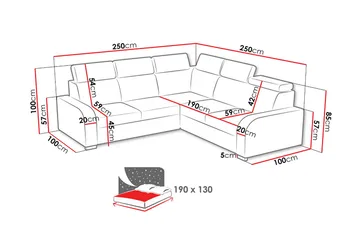 Lavona Hjørnesovesofa Vendbar - Grå - Møbler - Sofaer - Sovesofaer