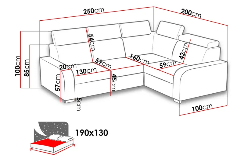 Lavona Hjørnesovesofa Vendbar - Grå - Møbler - Sofaer - Sovesofaer