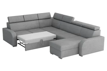 Lavona Vuodekulmasohva Large - Grå - Møbler - Sofaer - Sovesofaer
