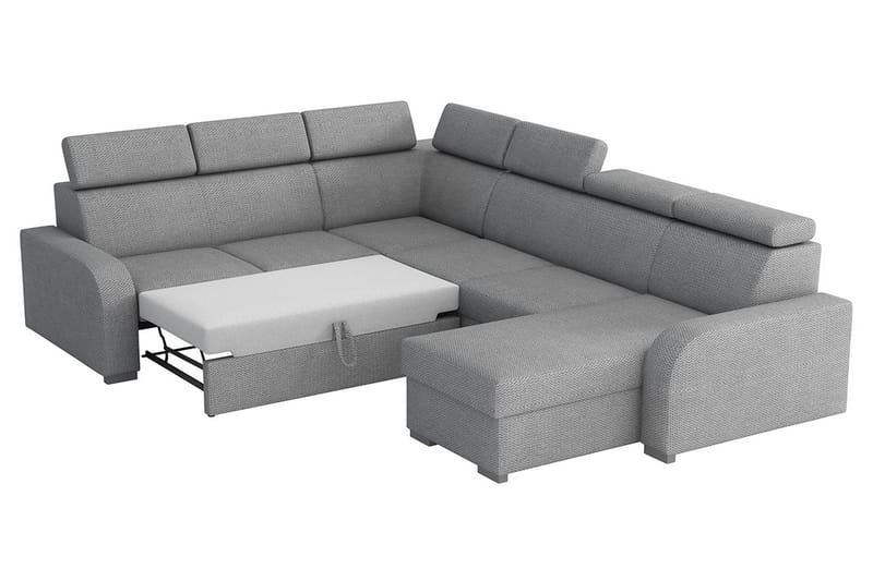 Lavona Vuodekulmasohva Large - Grå - Møbler - Sofaer - Sovesofaer