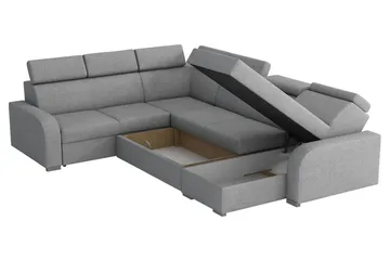 Lavona Vuodekulmasohva Large - Grå - Møbler - Sofaer - Sovesofaer