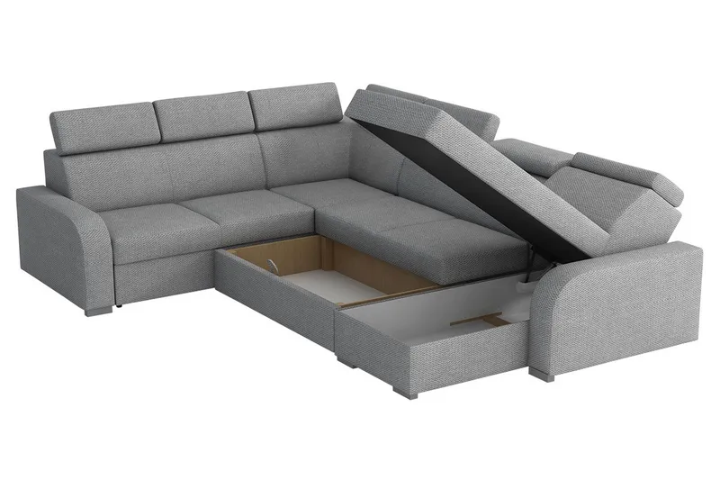 Lavona Vuodekulmasohva Large - Grå - Møbler - Sofaer - Sovesofaer