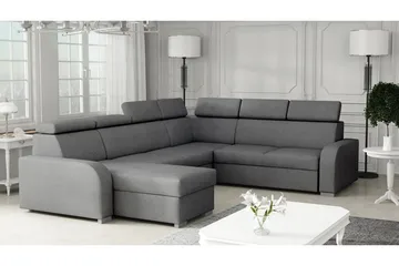 Lavona Vuodekulmasohva Large - Grå - Møbler - Sofaer - Sovesofaer