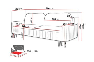 Laytown 2-sits Bäddsoffa Dark grey - Møbler - Sofaer - Sovesofaer