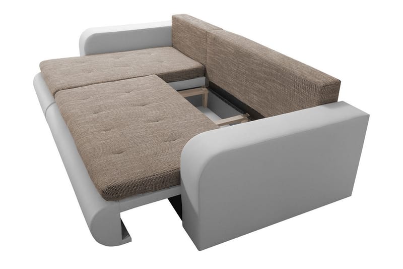 Lecanto 3-personers Universal Hjørnesovesofa 130x204 cm med Opbevaring i Stof - Sort - Møbler - Sofaer - Sovesofaer