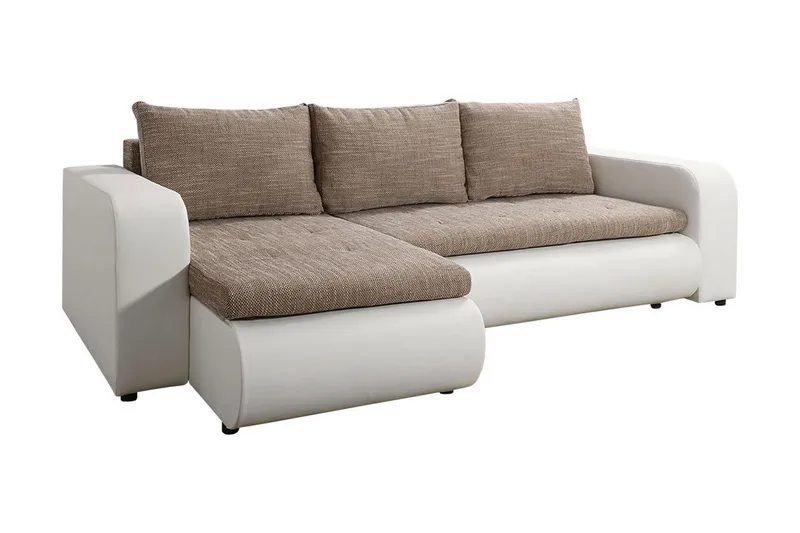 Lecanto Hjørnesovesofa, Hvid/Beige