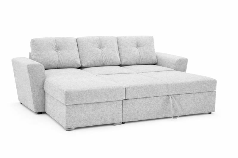 Leia 3-personers vendbar Sovesofa med chaiselong og opbevaring - Beige - Møbler - Sofaer - Sovesofaer