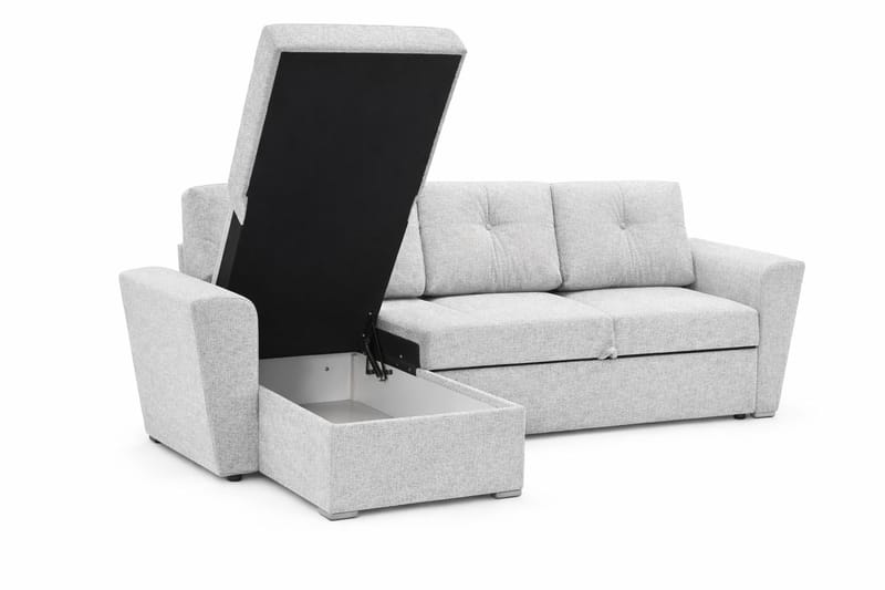 Leia 3-personers vendbar Sovesofa med chaiselong og opbevaring - Beige - Møbler - Sofaer - Sovesofaer