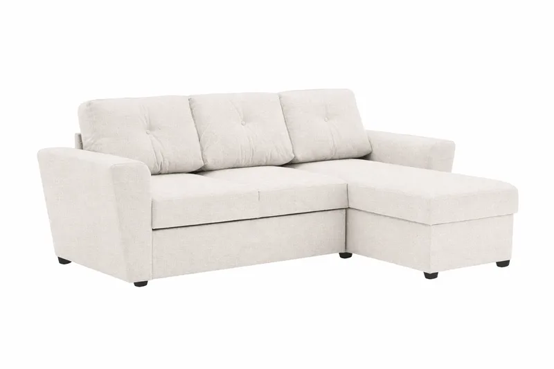Leia 3-personers vendbar sovesofa med chaiselong og opbevaring - Beige - Møbler - Sofaer - Sovesofaer