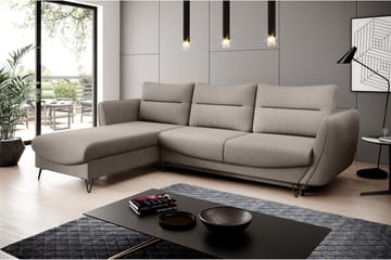 Lence Sovesofa m. Chaiselong Opbevaring - Beige - Møbler - Sofaer - Sovesofaer