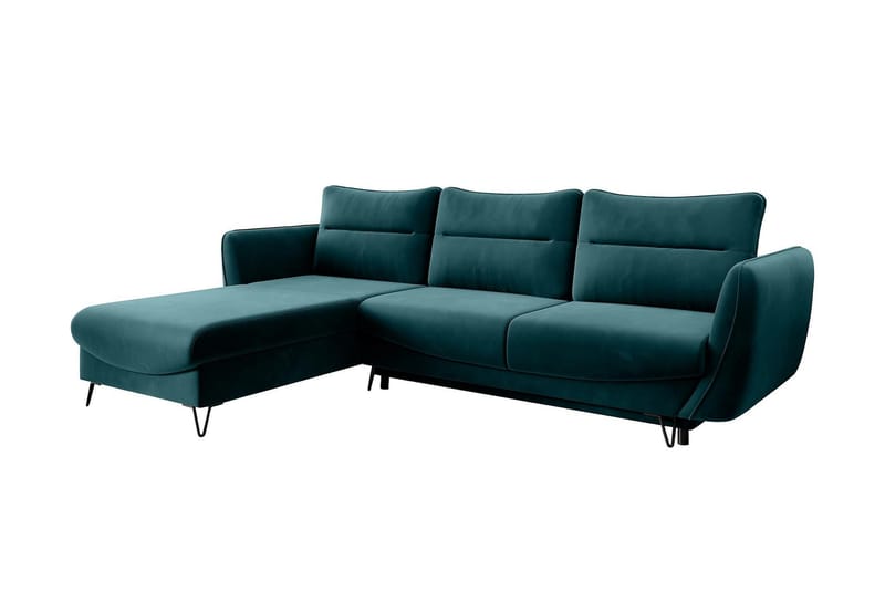 Lence Sovesofa m. Chaiselong Opbevaring - Blå/Grøn - Møbler - Sofaer - Sovesofaer