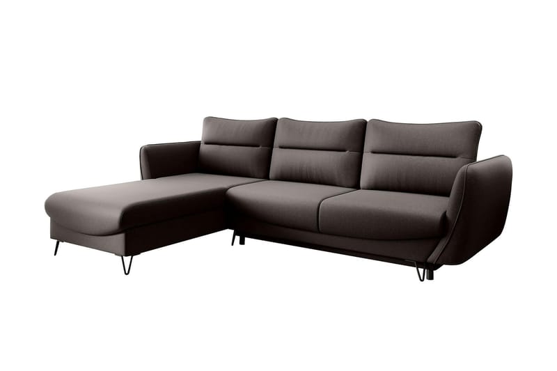 Lence Sovesofa m. Chaiselong Opbevaring - Brun - Møbler - Sofaer - Sovesofaer