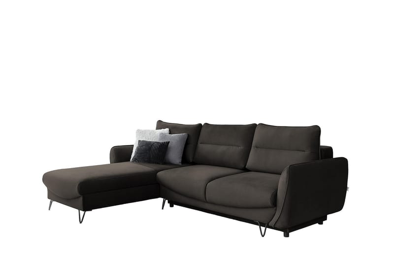 Lence Sovesofa m. Chaiselong Opbevaring - Brun - Møbler - Sofaer - Sovesofaer