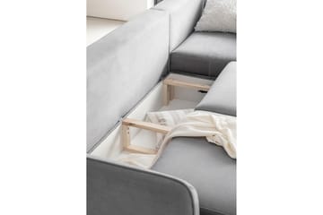 Lence Sovesofa m. Chaiselong Opbevaring - Grå - Møbler - Sofaer - Sovesofaer