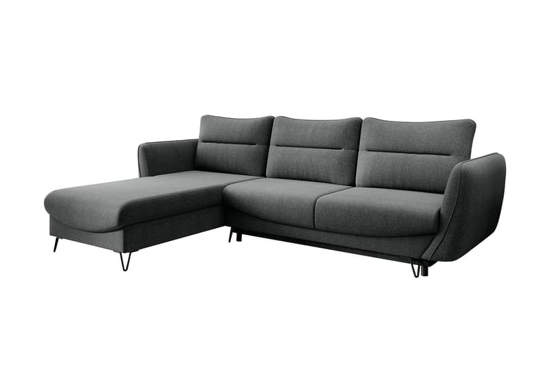 Lence Sovesofa m. Chaiselong Opbevaring - Grå - Møbler - Sofaer - Sovesofaer