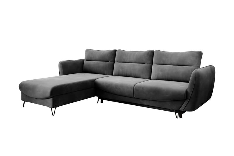 Lence Sovesofa m. Chaiselong Opbevaring - Grå - Møbler - Sofaer - Sovesofaer