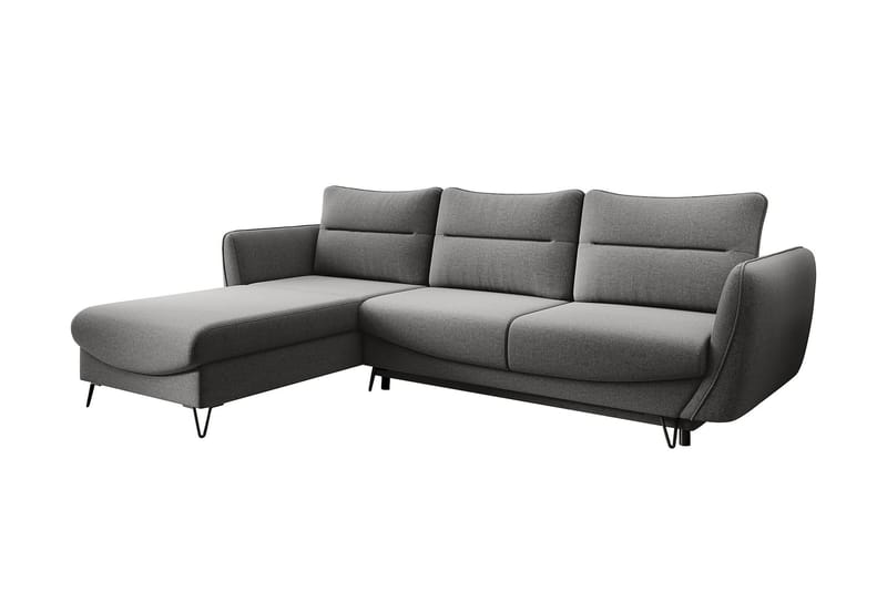 Lence Sovesofa m. Chaiselong Opbevaring - Grå - Møbler - Sofaer - Sovesofaer