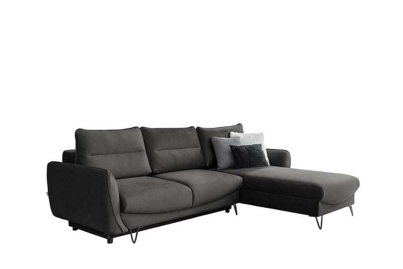 Lence Sovesofa m. Chaiselong Opbevaring - Grå - Møbler - Sofaer - Sovesofaer