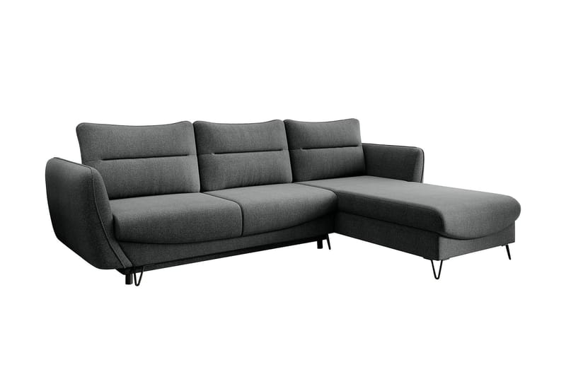 Lence Sovesofa m. Chaiselong Opbevaring - Grå - Møbler - Sofaer - Sovesofaer