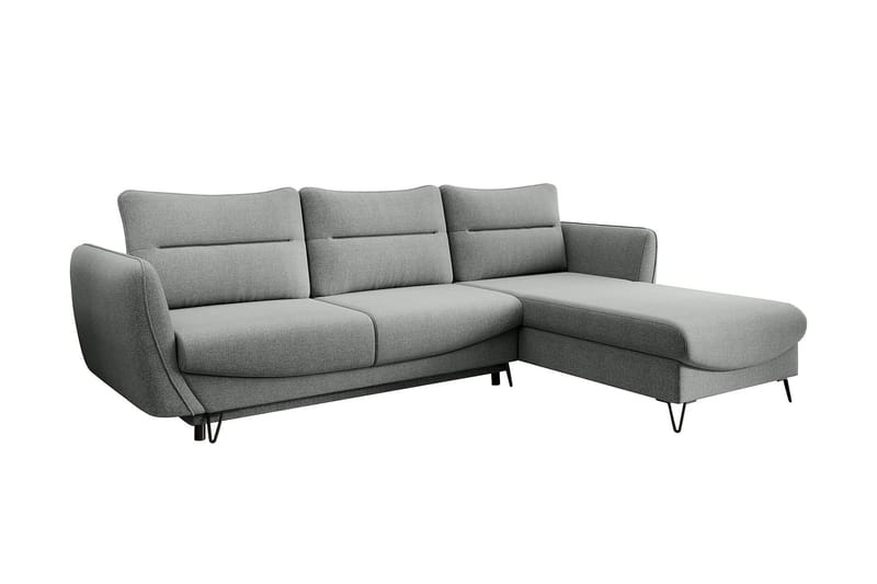 Lence Sovesofa m. Chaiselong Opbevaring - Grå - Møbler - Sofaer - Sovesofaer