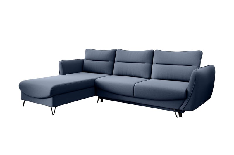 Lence Sovesofa m. Chaiselong Opbevaring - Lyseblå - Møbler - Sofaer - Sovesofaer