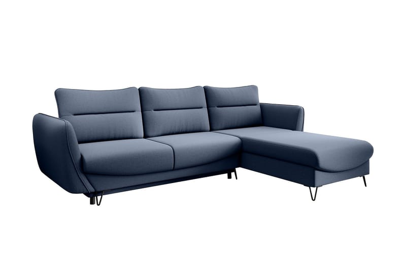 Lence Sovesofa m. Chaiselong Opbevaring - Lyseblå - Møbler - Sofaer - Sovesofaer